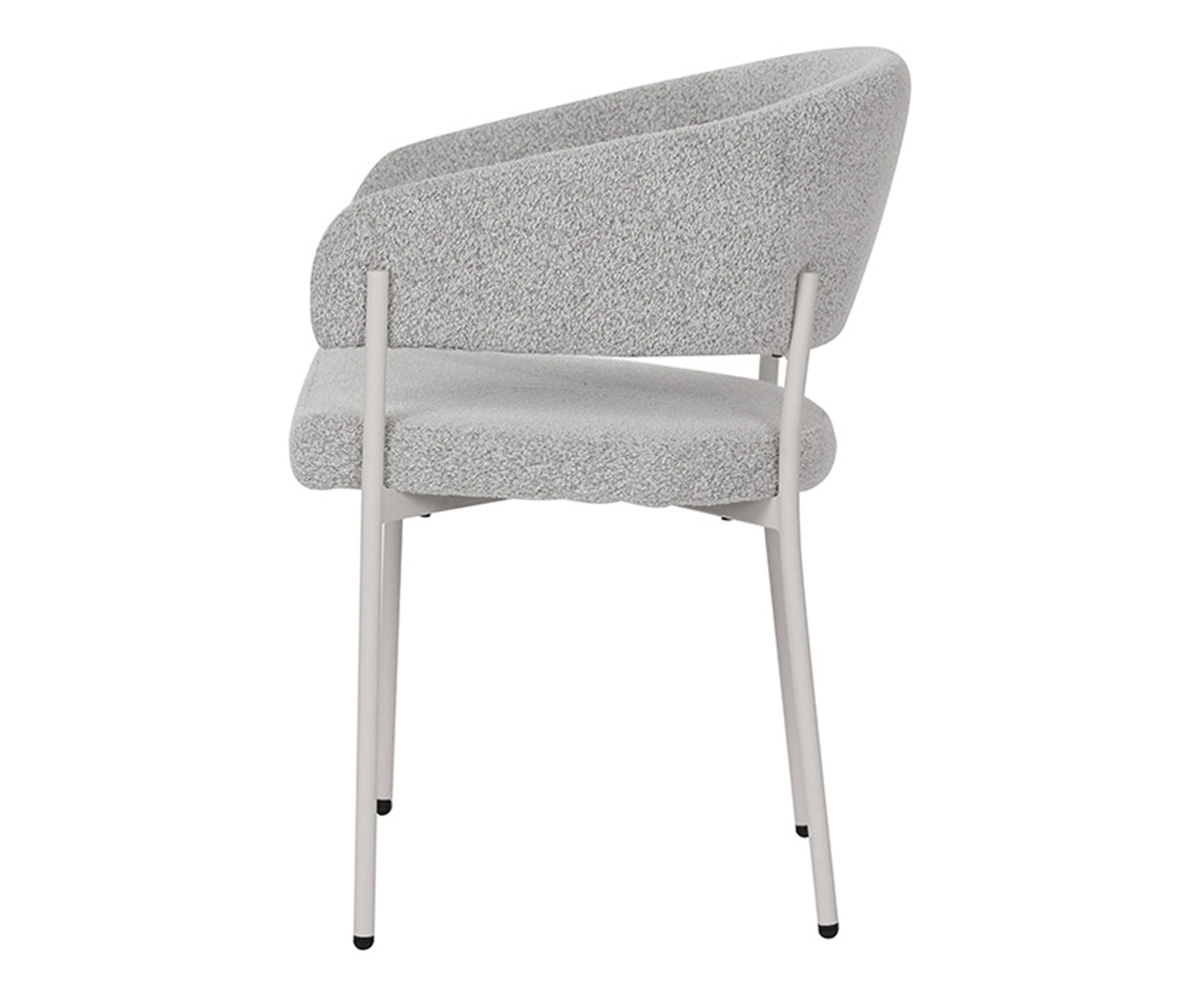 Cadeira Bari Boucle Cinza Base Off White image number 3