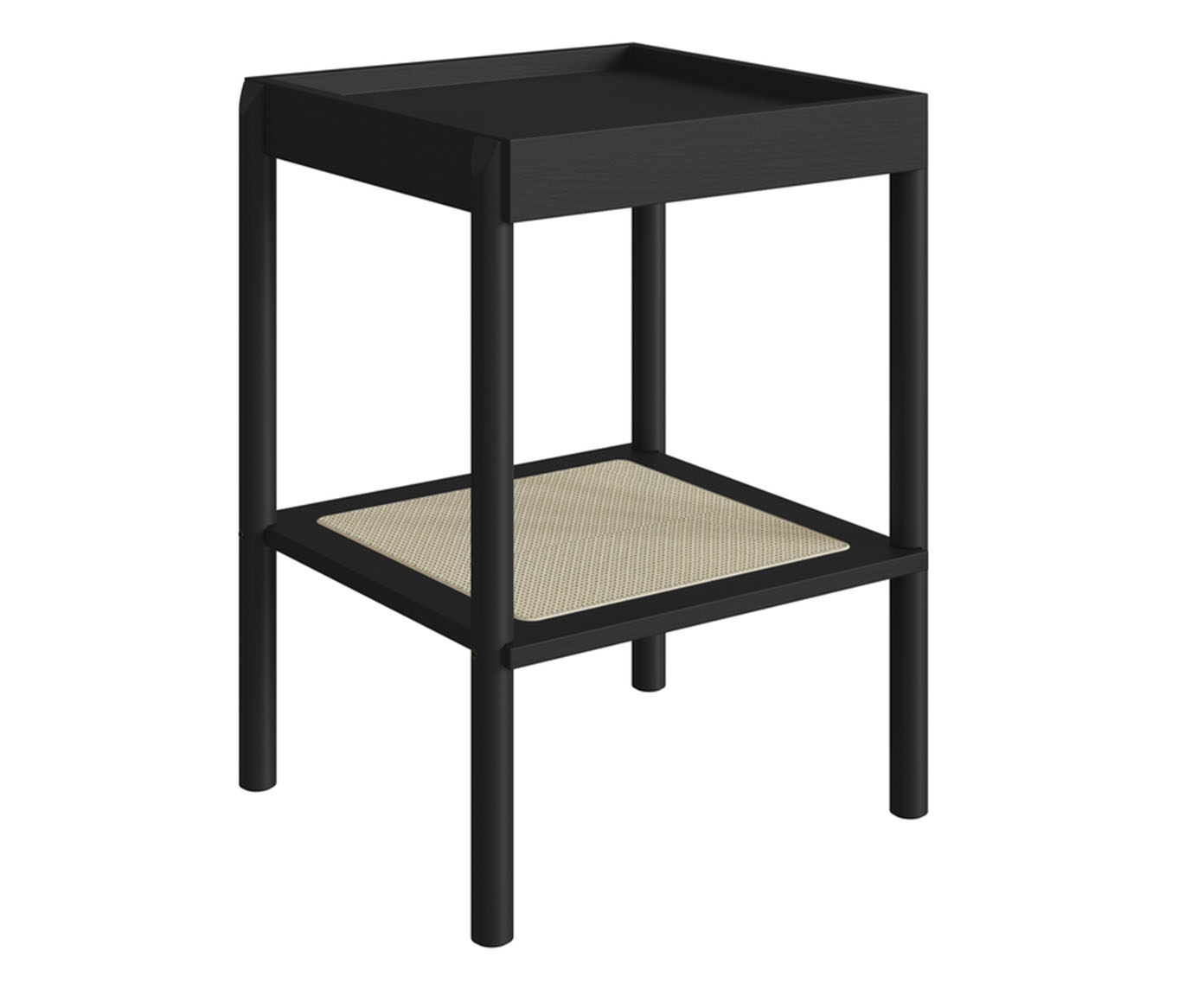 Mesa Lateral Quadrada com Prateleira Tela Oslo Nero - image 0