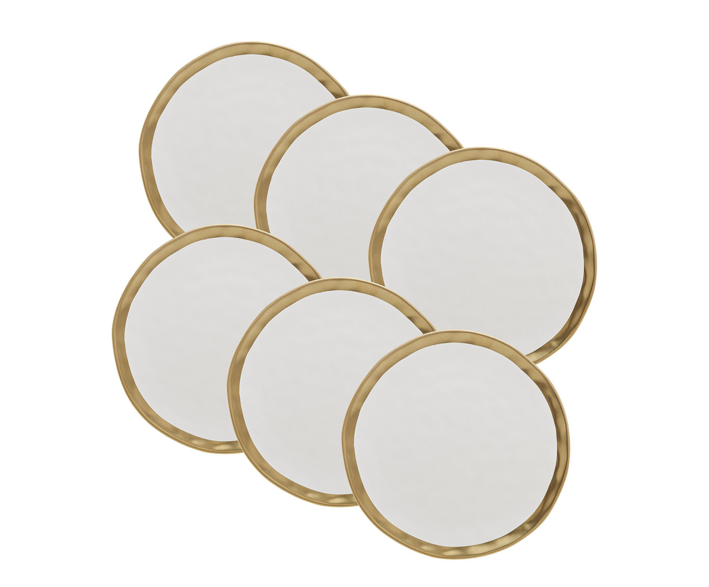 Prato Raso de Porcelana Branco e Dourado Wolff Dubai 27cm - image 1