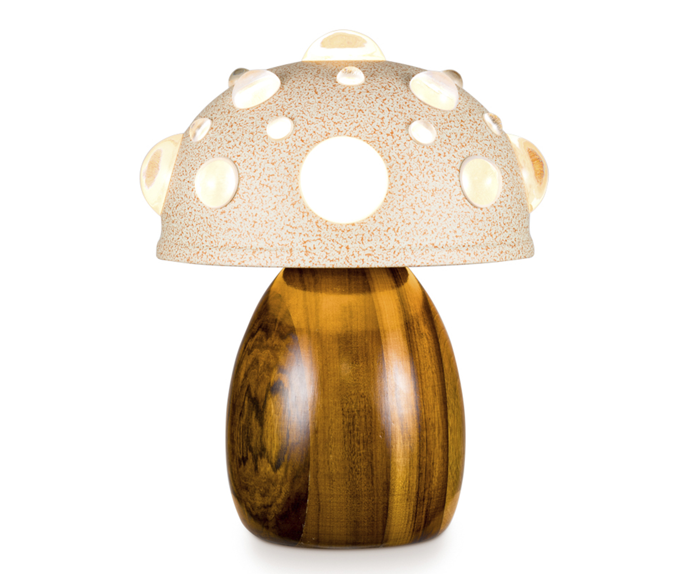Lumin&aacute;ria Mini Cogumelo Coral e Imbuia image number 1
