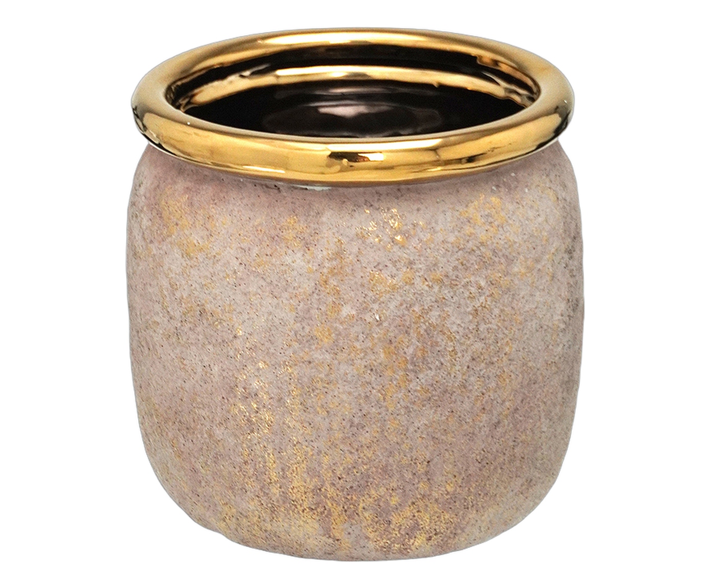 Cachepot Decorativo Folium Cinza e dourado image number 0