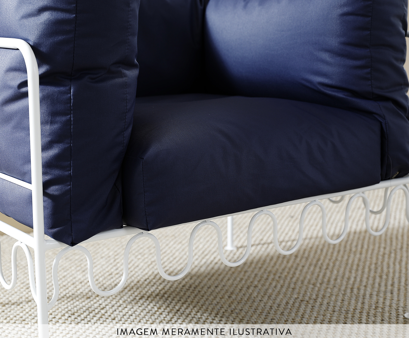 Poltrona Pop Waves Azul Marinho e Branca image number 3