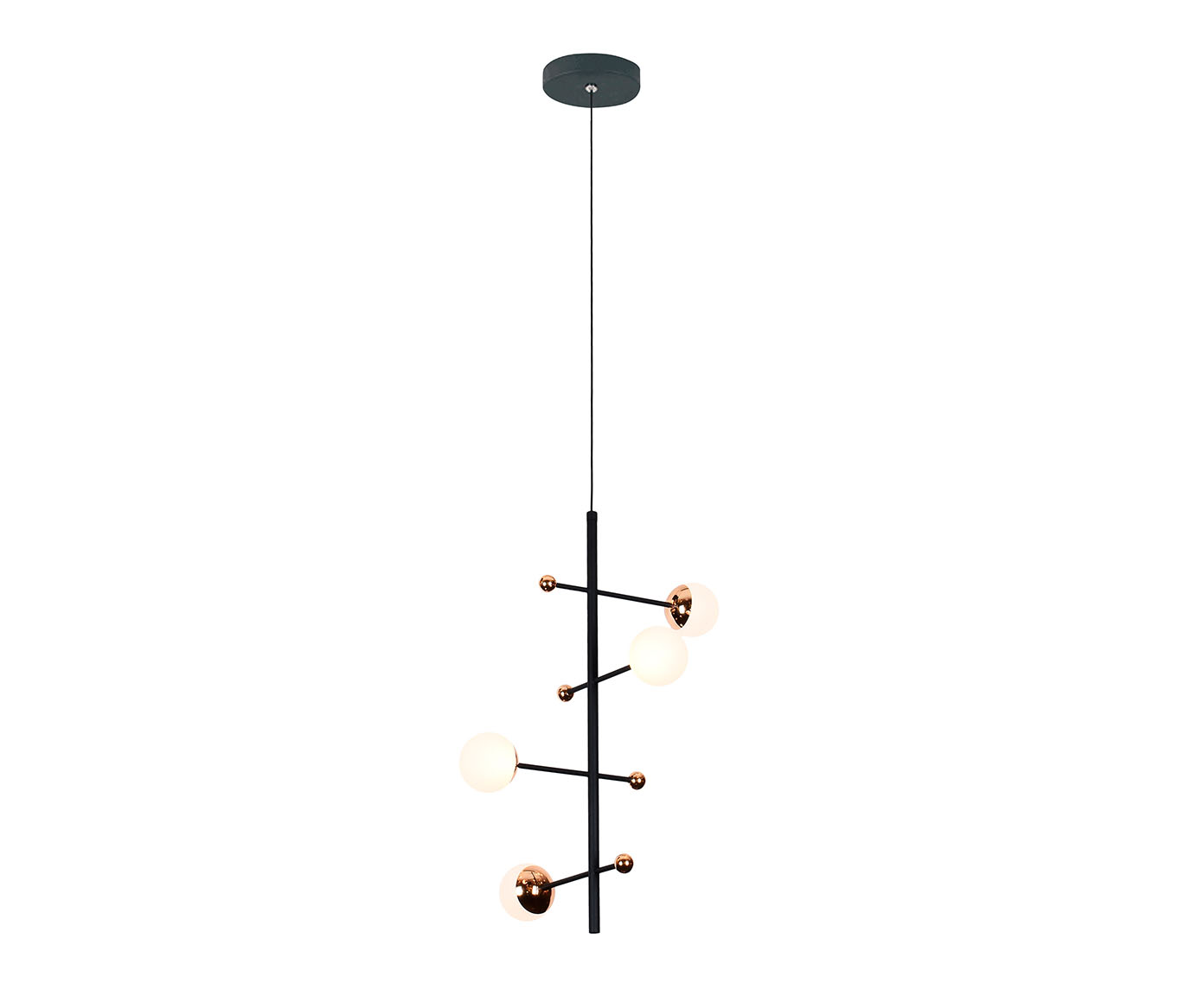 Pendente Fuxico Preto e Dourado Bivolt image number 0