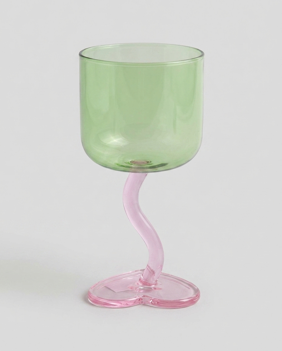 Ta&ccedil;a Heart Verde com Base Rosa - 230ml image number 2