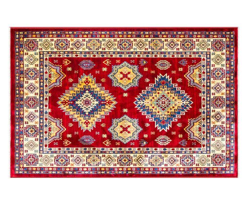 Tapete Turco Kasakh Mira - Vermelho, Creme e Azul image number 0