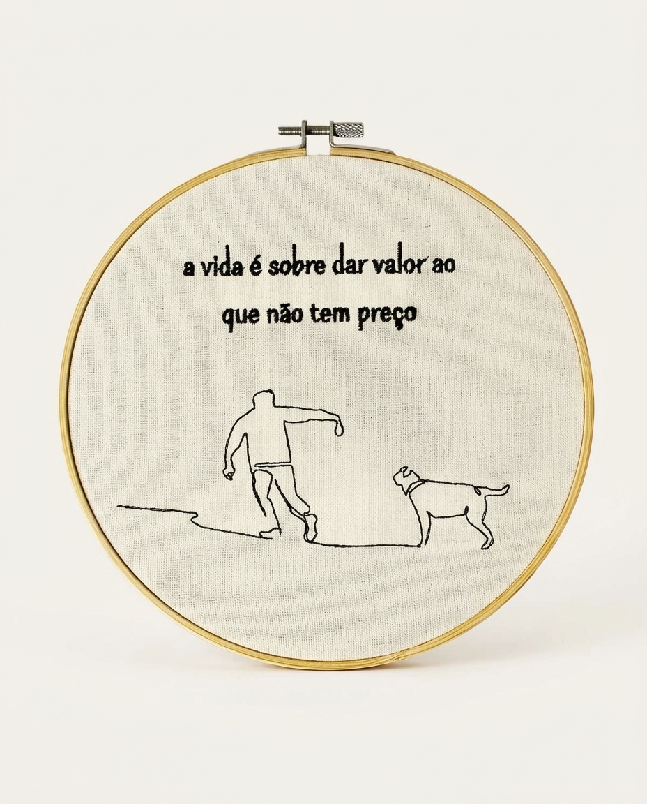 Bordado Decorativo "A Vida &Eacute; Sobre Dar Valor" - image 0