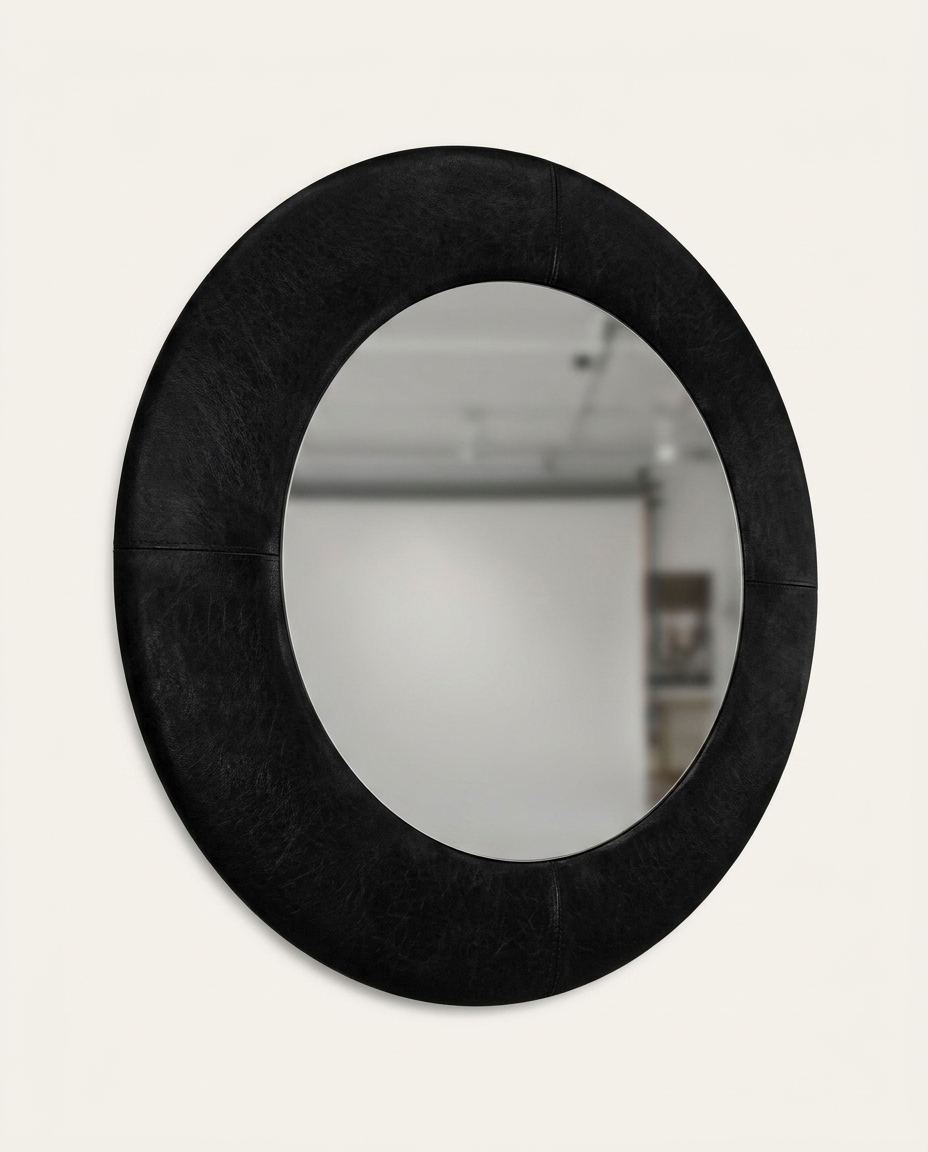 Espelho Madrid em Corino Preto - 60cm image number 3