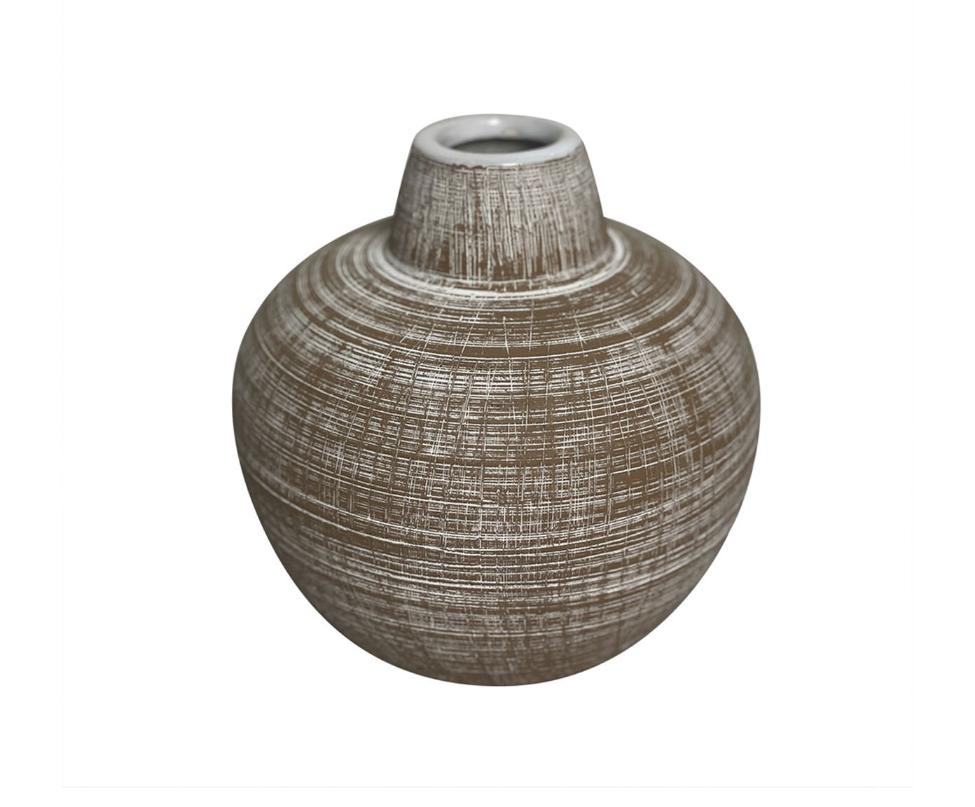 Vaso Decorativo Cinzelo Marrom e Branco - image 0
