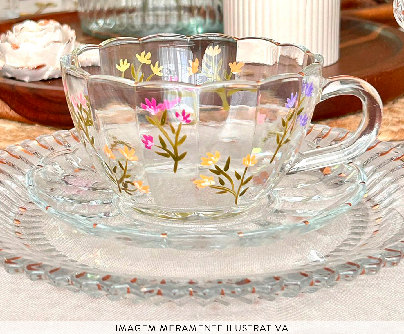 Jogo de X&iacute;caras para Ch&aacute; com Pires Wildflowers - 240ml image number 2