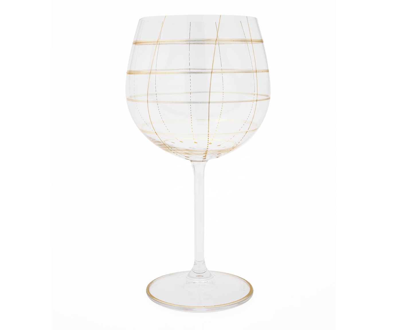 Ta&ccedil;a de Gin em Cristal Grid Dourado image number 0