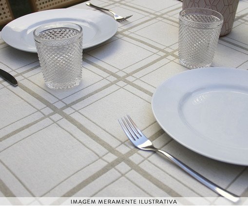 Toalha de Mesa Off White e Cinza image number 1