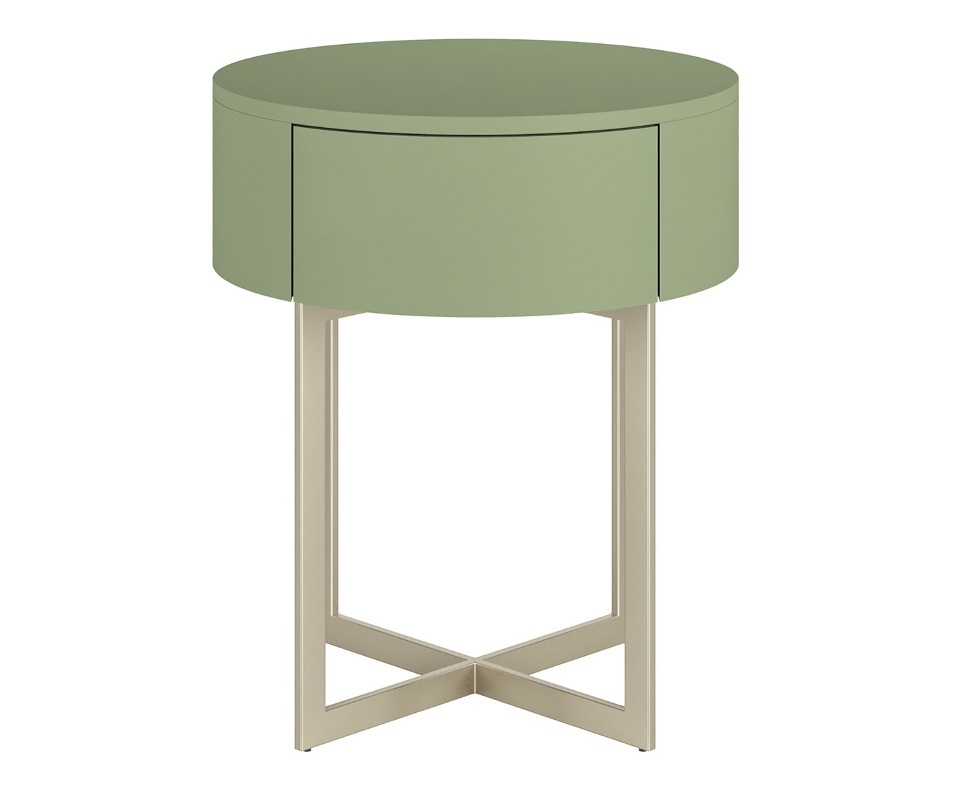 Mesa de Cabeceira Redonda Pecci Verde Caru&aacute; e Champanhe - image 0