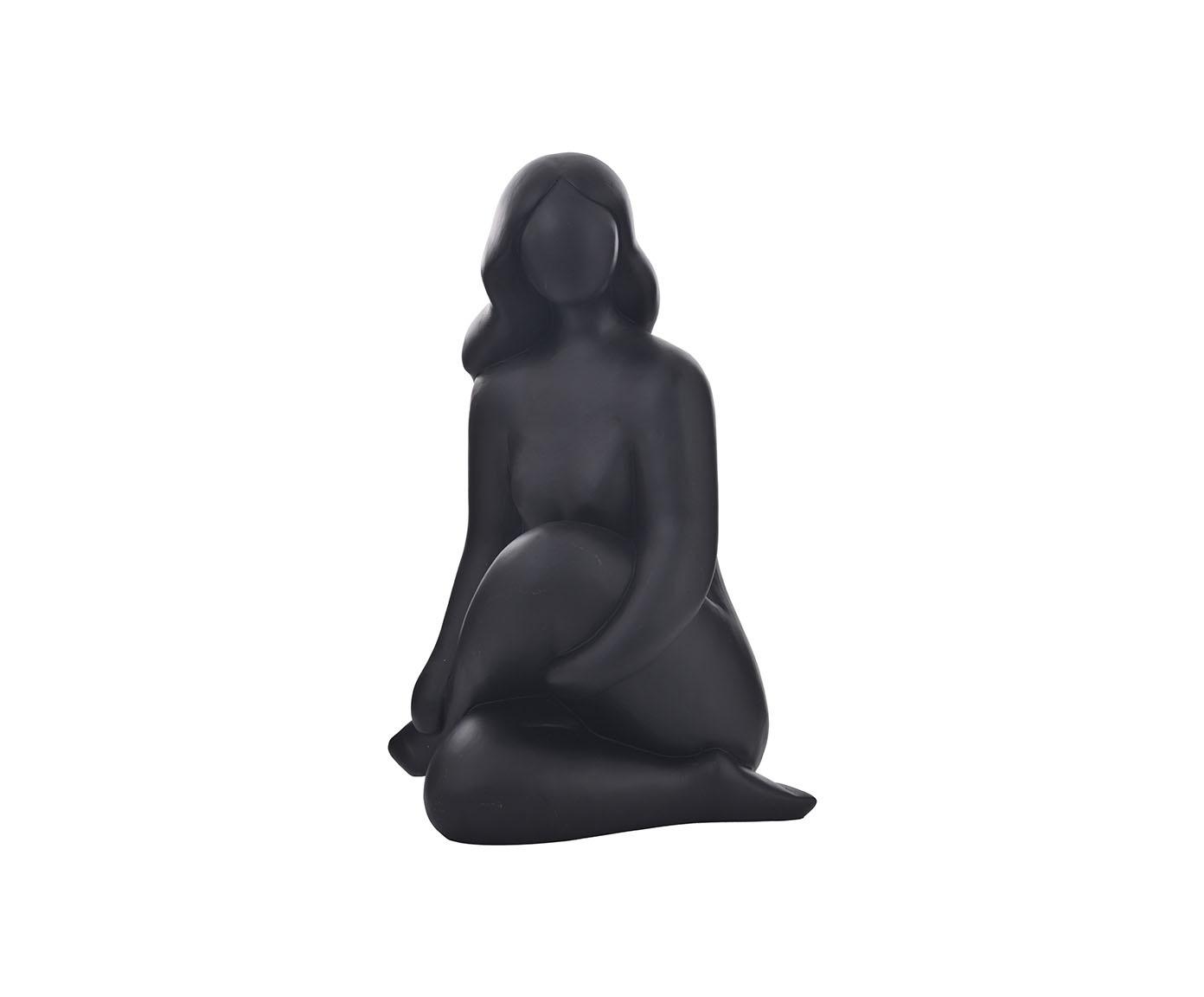 Escultura em Resina Femme Assise - Preta image number 0
