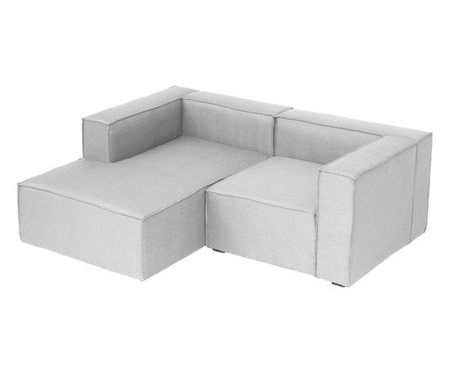 Sof&aacute; 2 M&oacute;dulos Chaise Mensa Cinza Claro image number 3