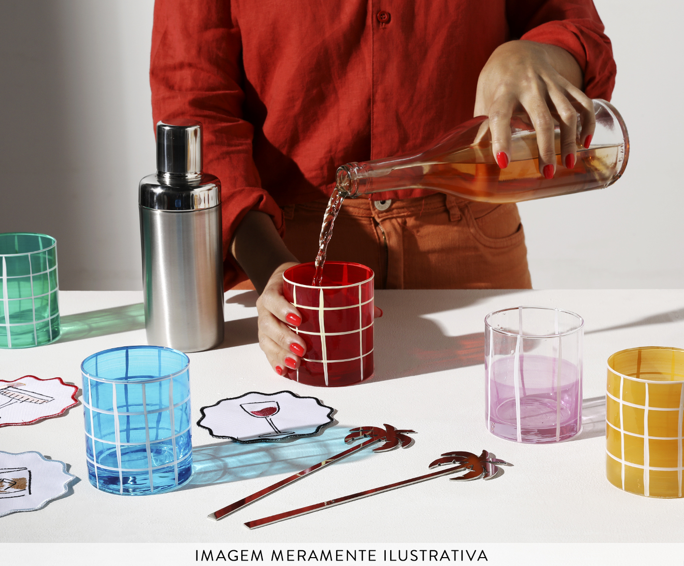 Copo em Cristal Confeti Azul - image 1
