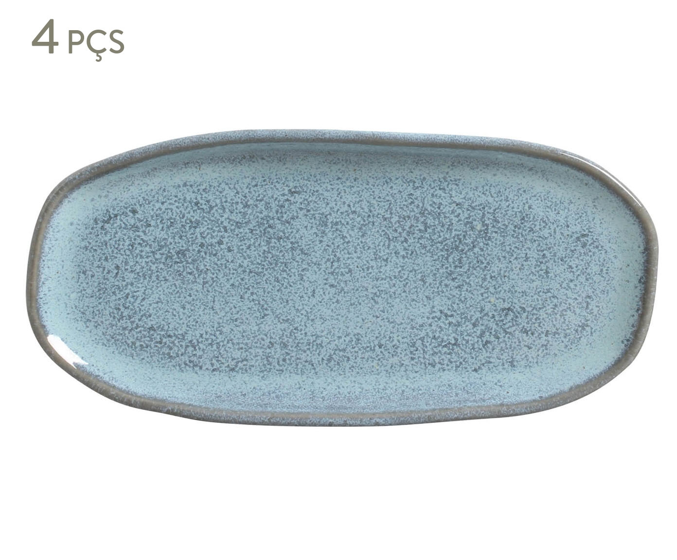 Jogo de Travessas Oval Rasa Pequena Breeze Azul Claro - image 0
