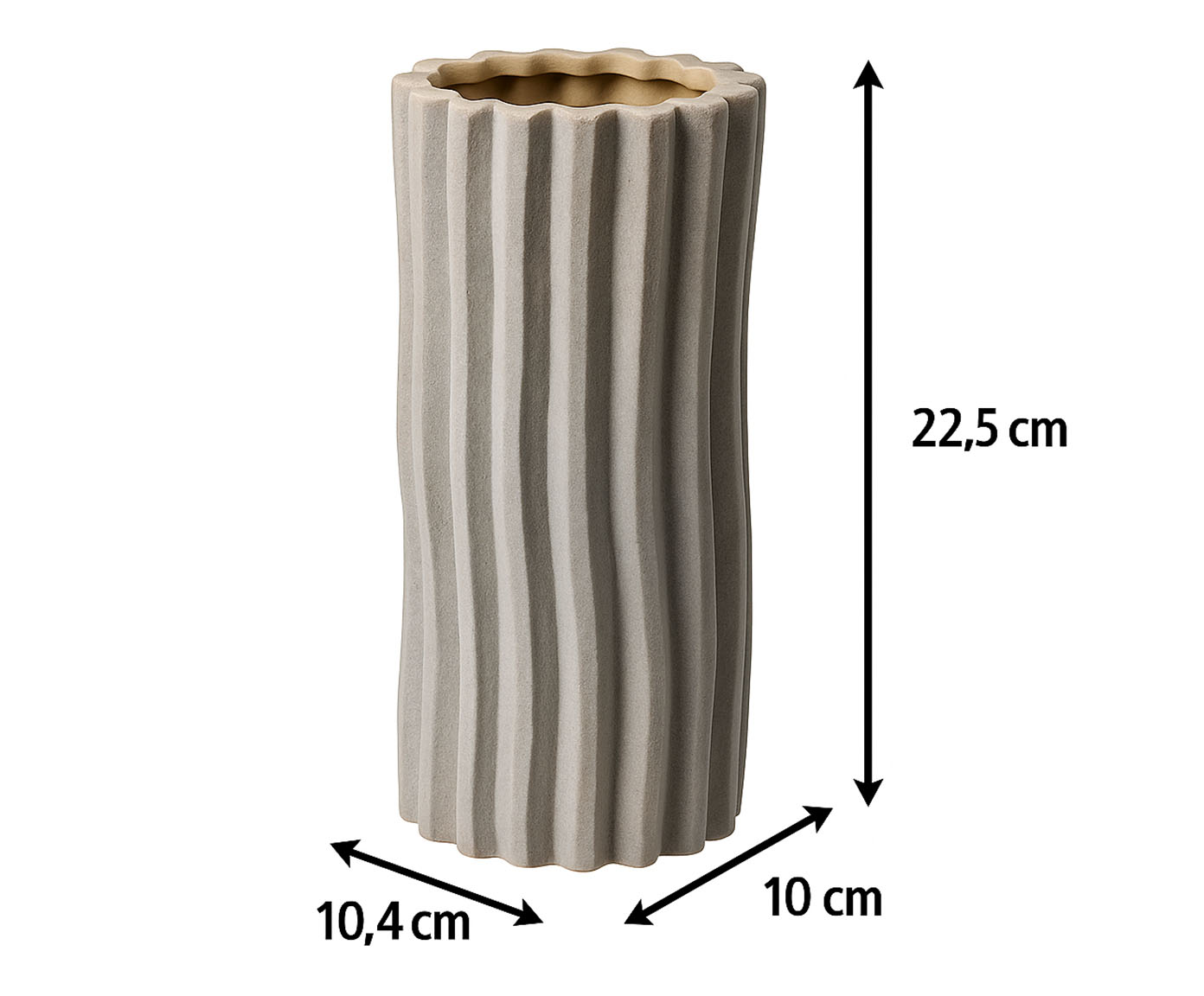 Vaso Cer&ecirc;mico Redondo Listras Fendi image number 4