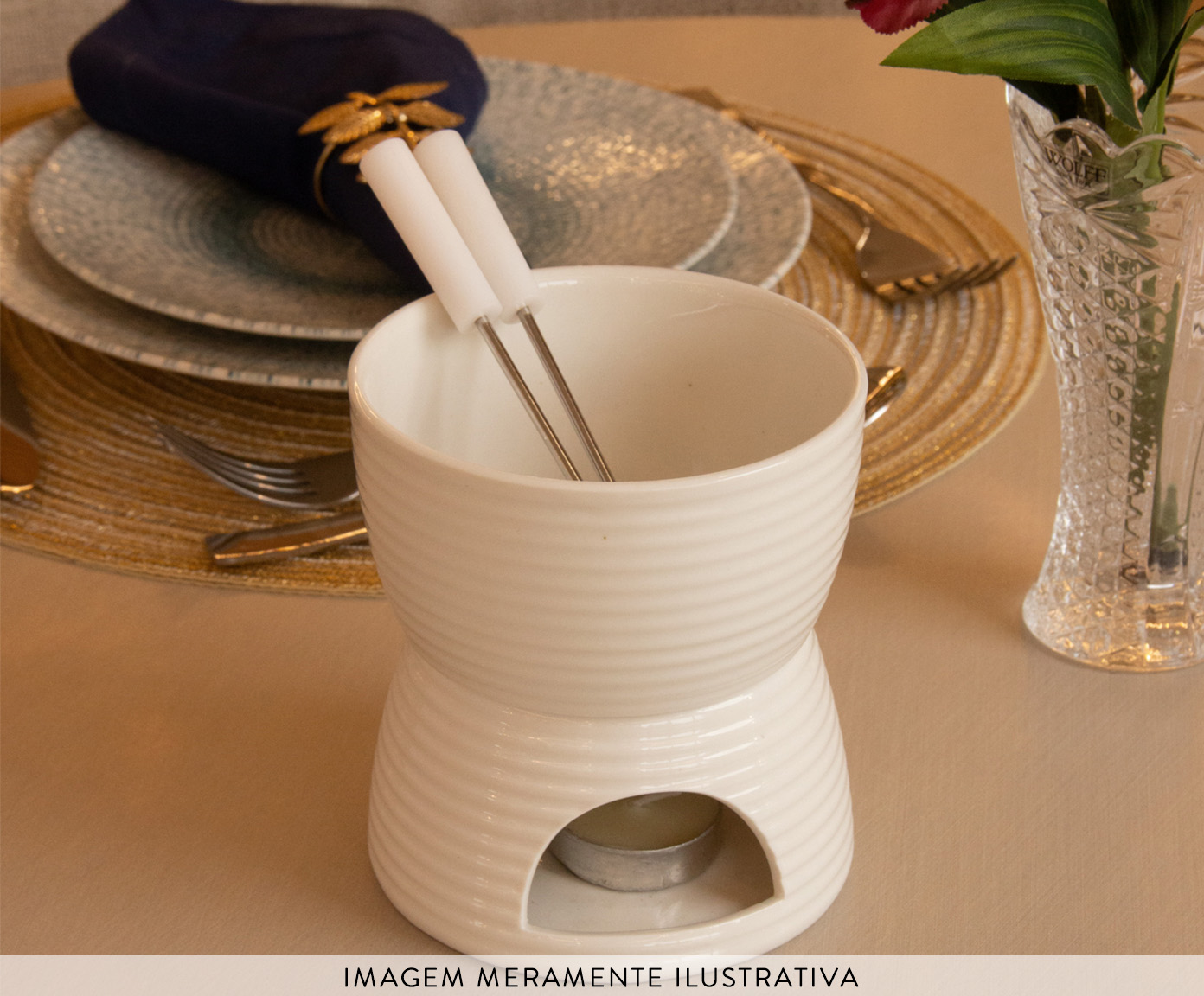 Aparelho de Fondue Lines Branco image number 3