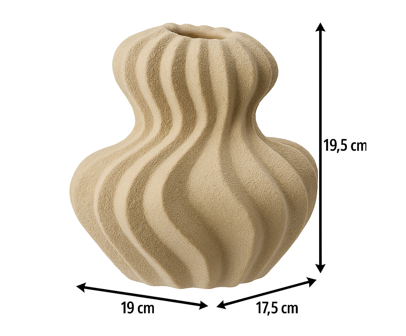 Vaso Cer&ecirc;mico Ondas Bege image number 4