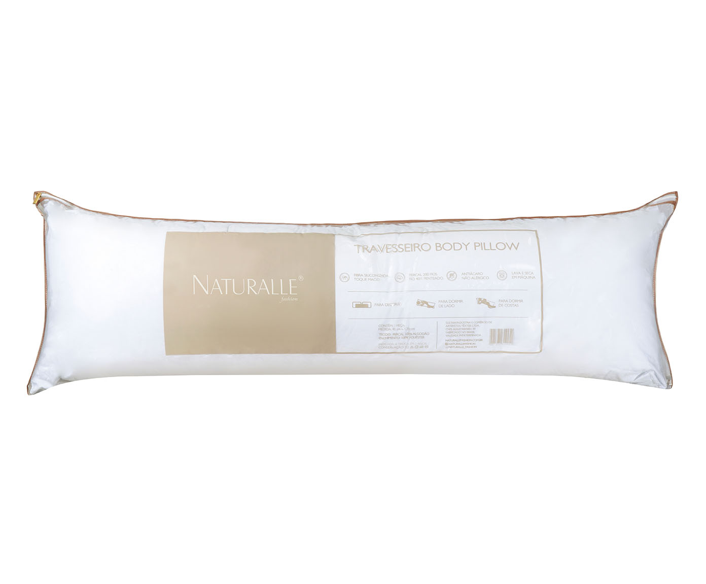Travesseiro Naturalle Body Pillow Branco - 200 Fios - image 1