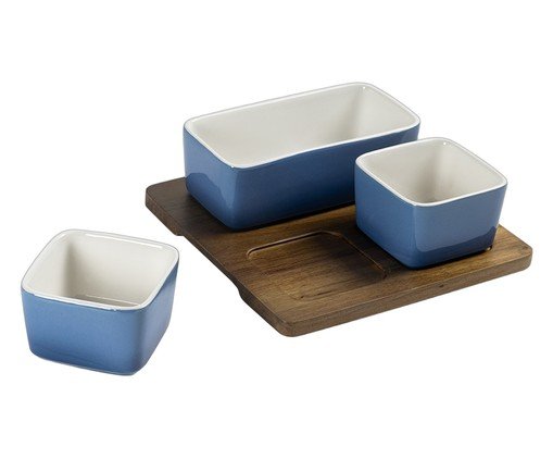 Jogo de Petisqueiras com Bandeja Arbora Degrad&ecirc; Azul image number 0