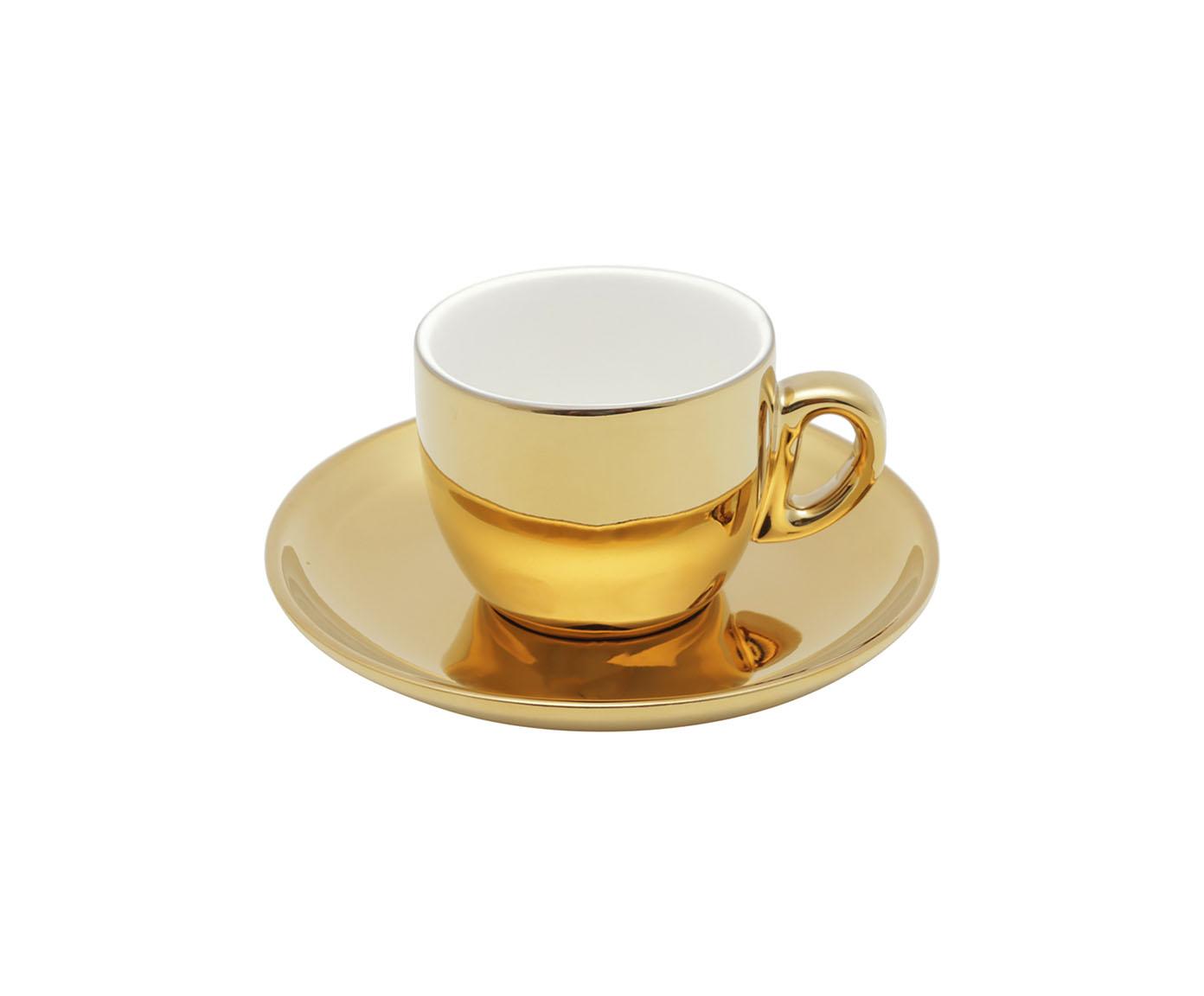 Jogo de X&iacute;caras para Caf&eacute;em Porcelana com Suporte Versa Dourado image number 4