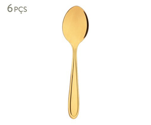 Jogo de Colheres para Caf&eacute; Gastro Dourado image number 0