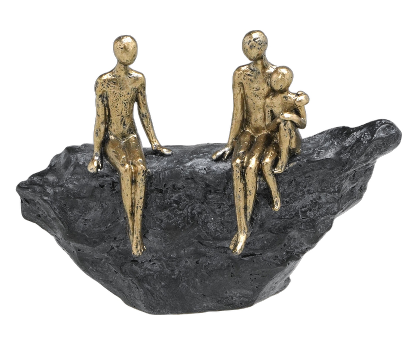 Escultura Decorativa Figura Cinza e dourado - image 0