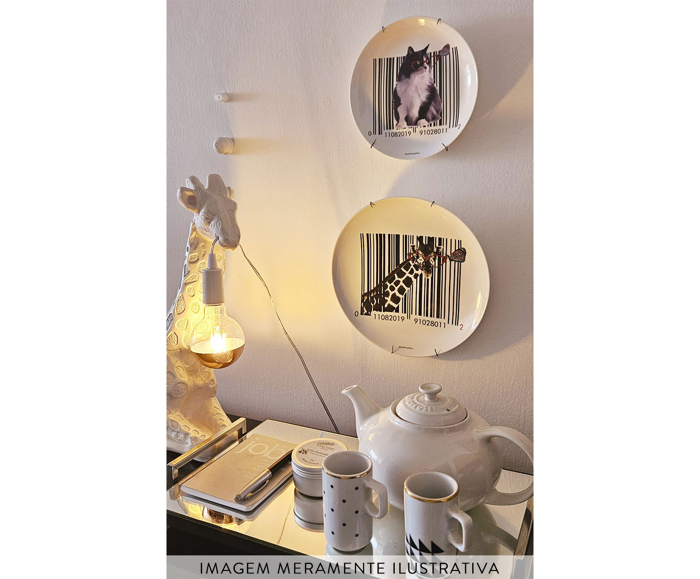 Prato de Porcelana Bar Code Mirella image number 4