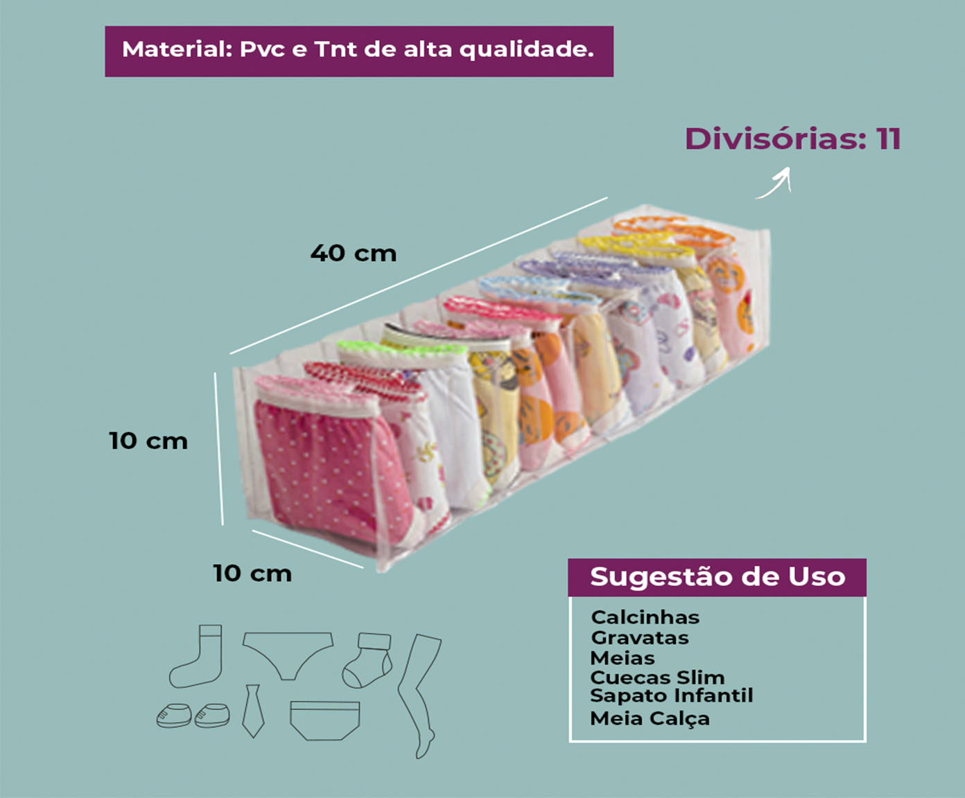 Organizador Colmeia Cristal Premium PP Branco - image 1