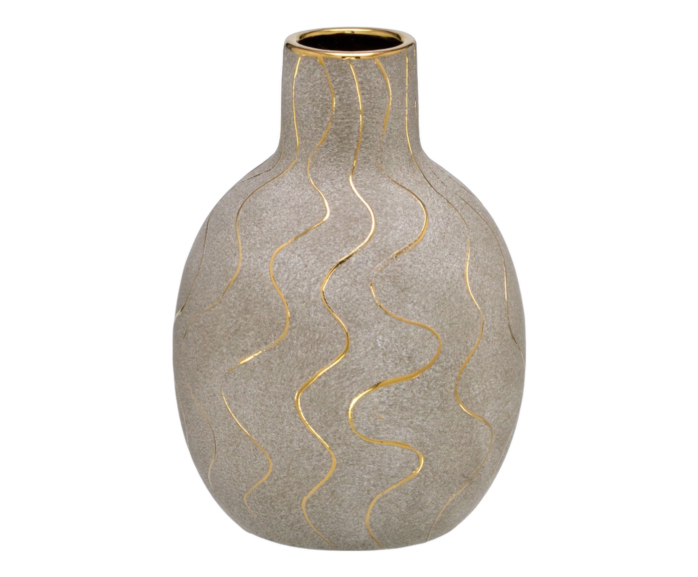 Vaso Decorativo Kirex Cinza e dourado image number 0