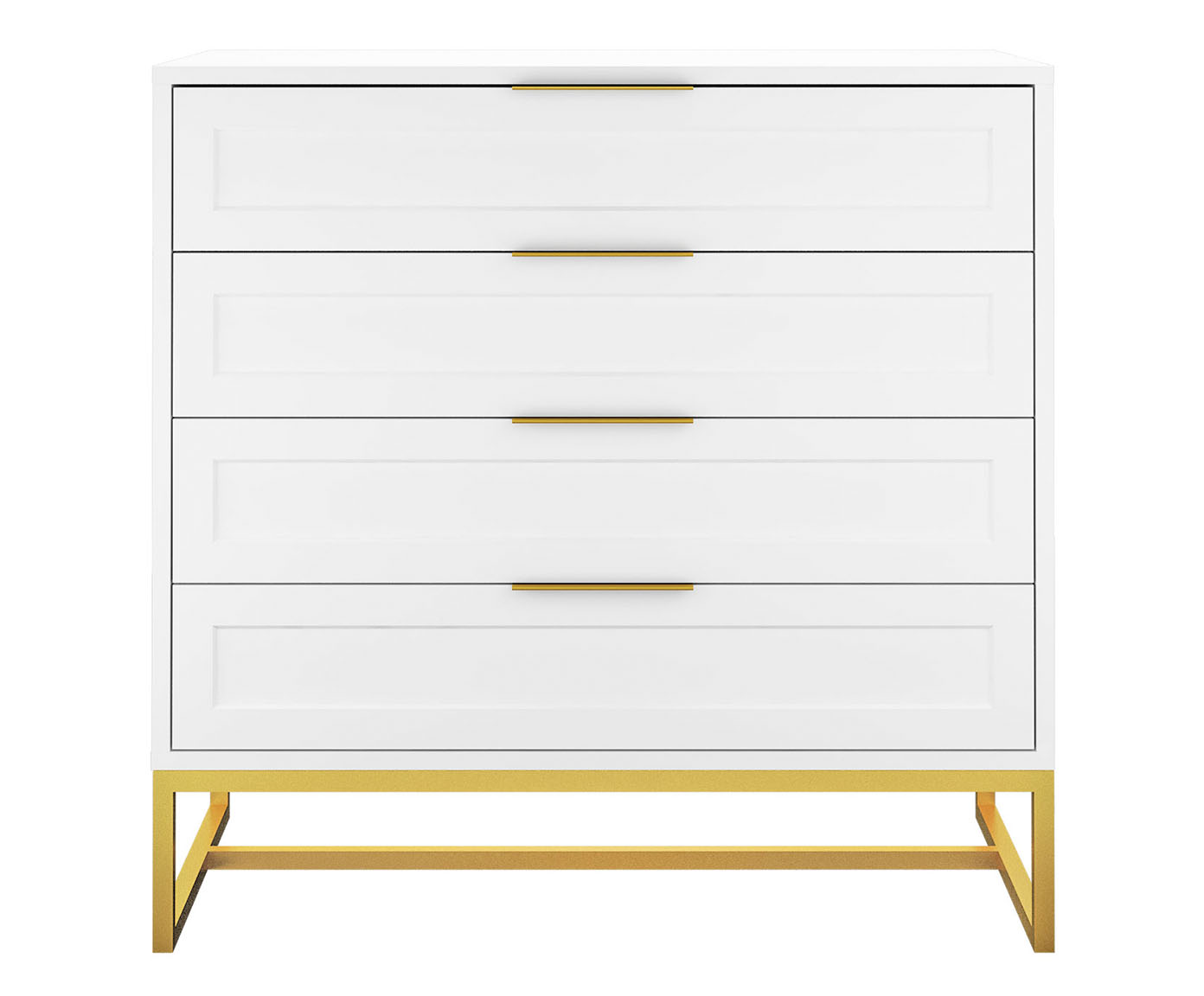 C&ocirc;moda Asine Branco e Dourado image number 0