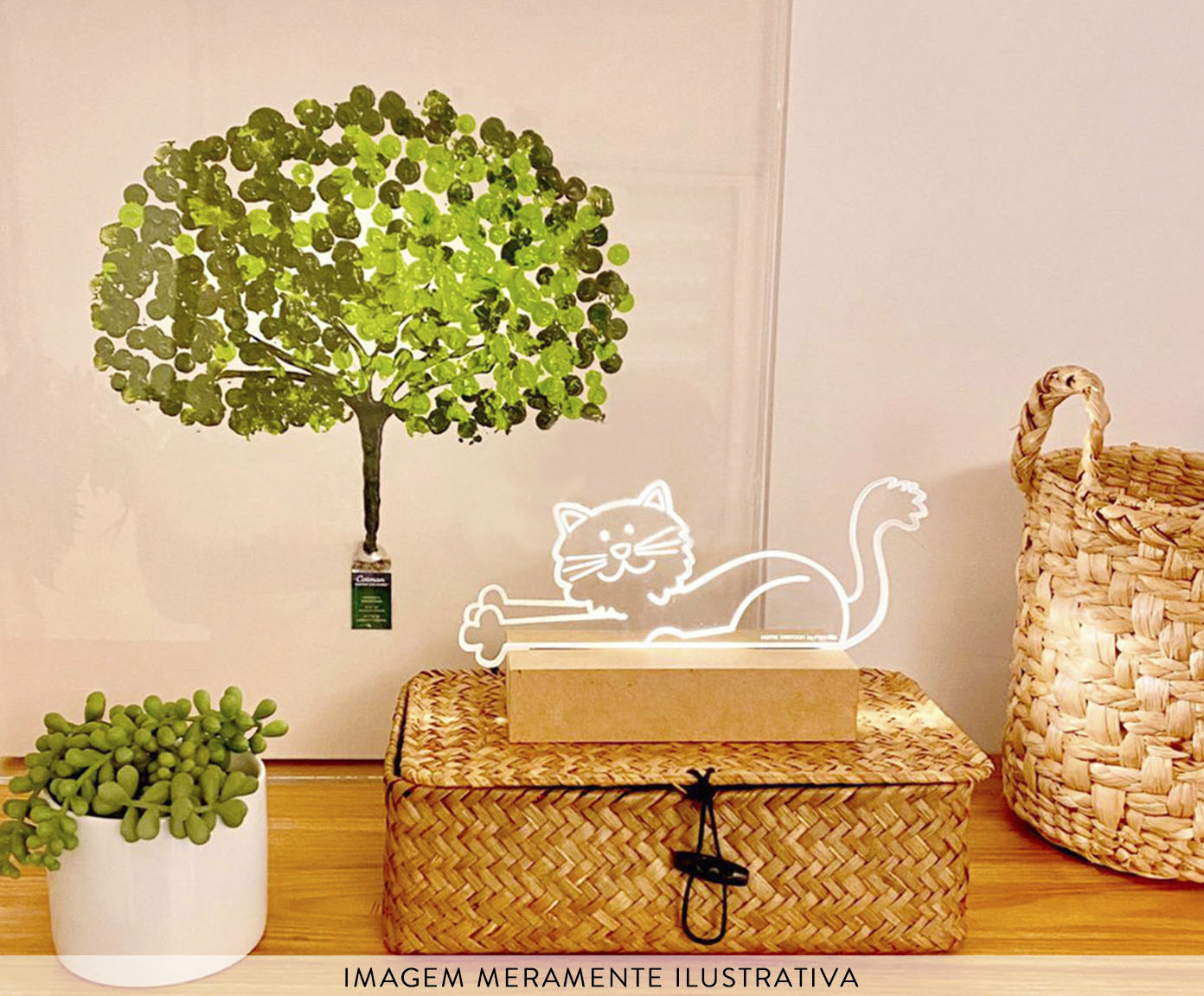 Lumin&aacute;ria de Mesa com Led Gato - 20X10X6cm - image 1