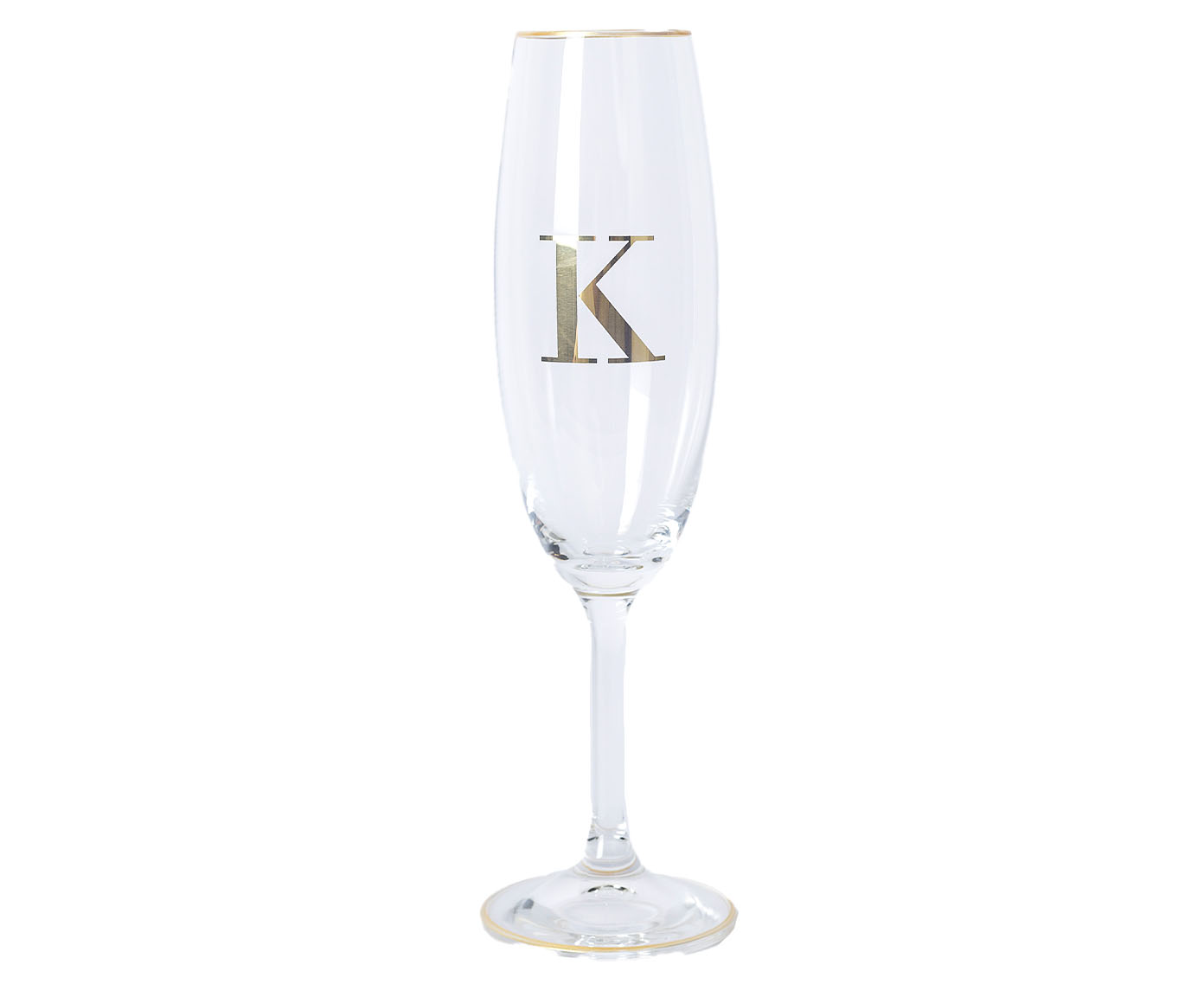 Ta&ccedil;a para Champagne em Cristal Inicial Gold image number 0