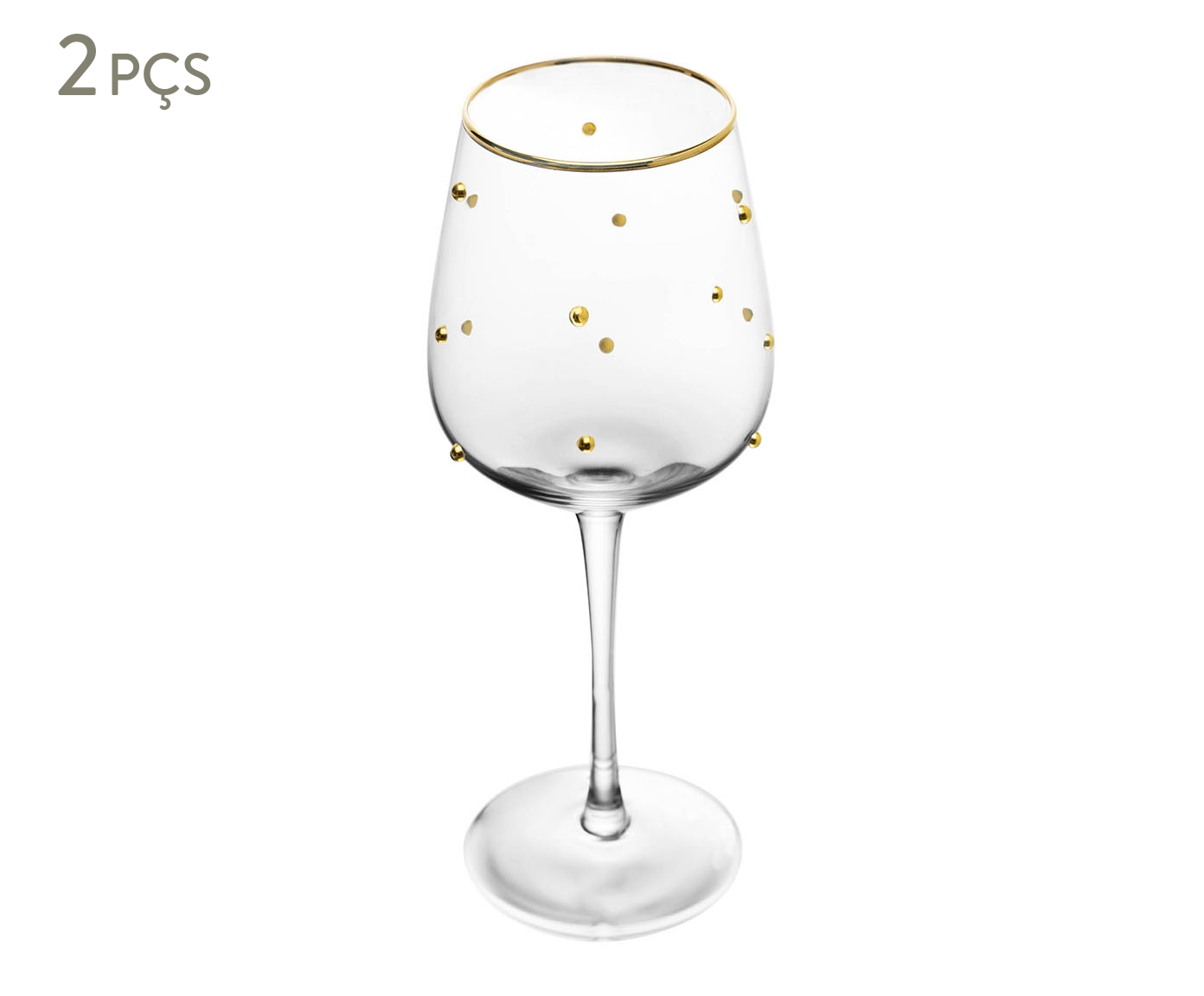 Jogo de Ta&ccedil;as para Vinho com Fio de Dourado Balls image number 0