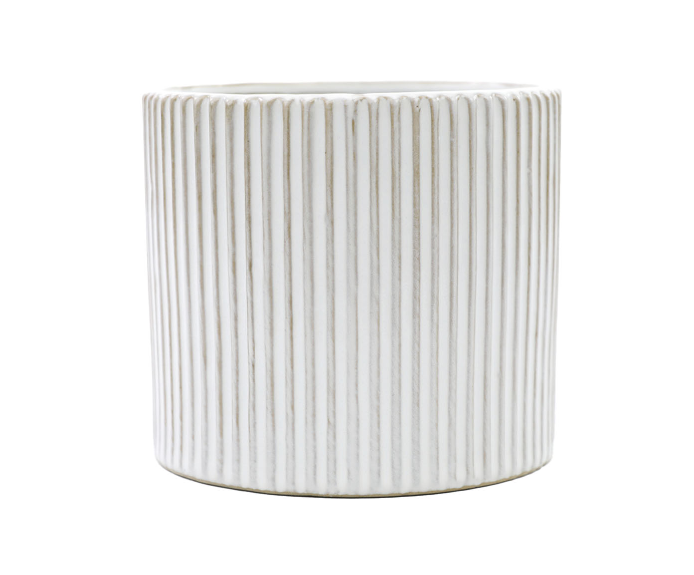 Vaso em Cer&acirc;mica com Textura Listra Branco - image 0