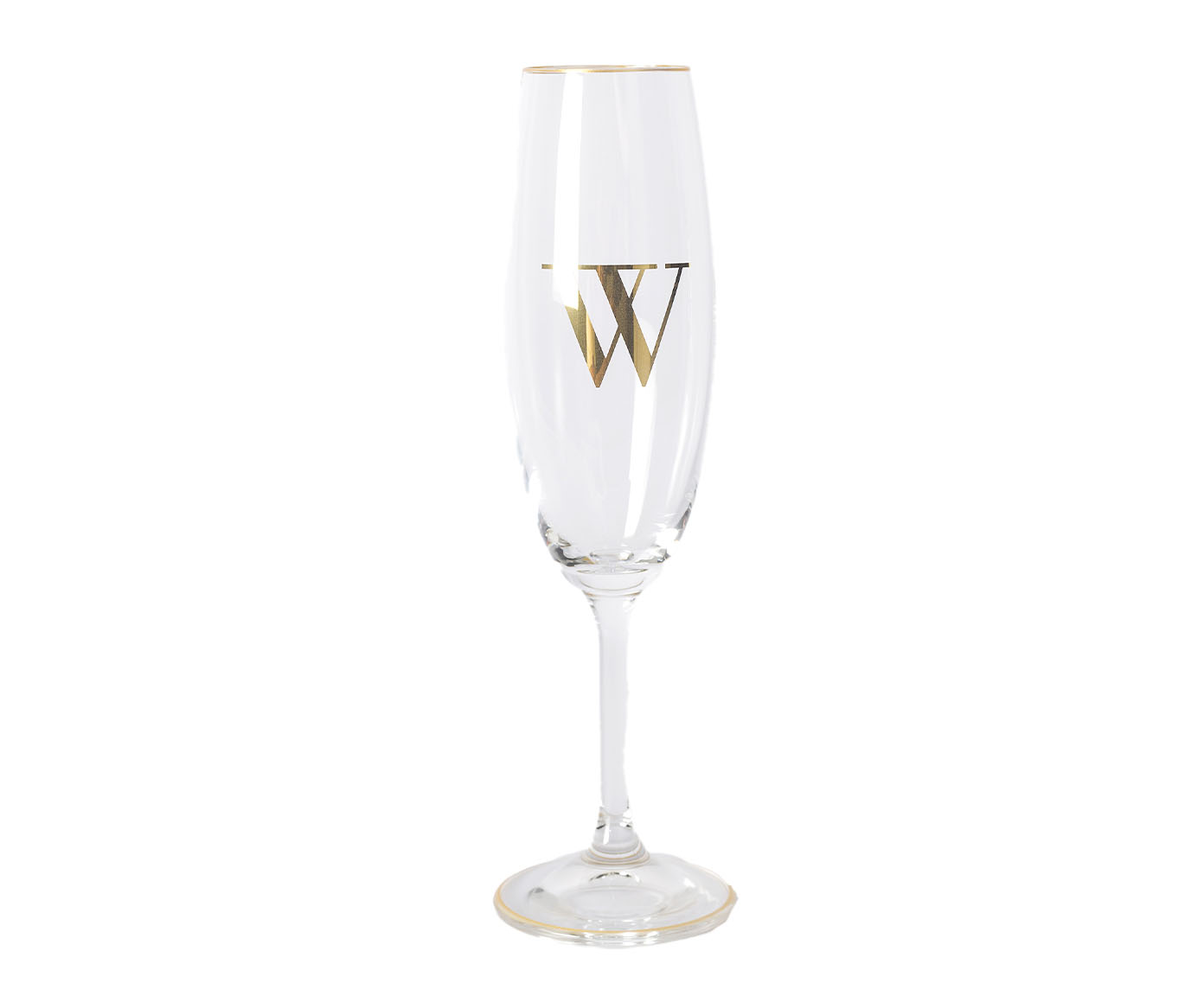 Ta&ccedil;a para Champagne em Cristal Inicial Gold W image number 0
