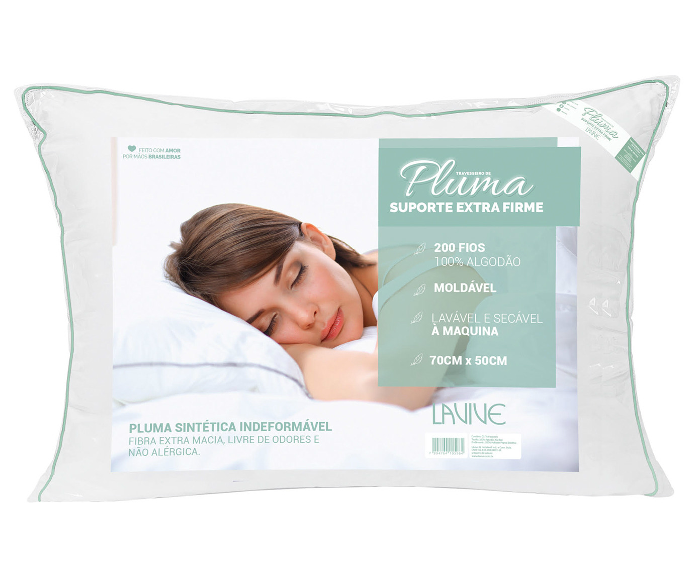 Travesseiro Pluma Branco 200 Fios - 50X70cm - image 0