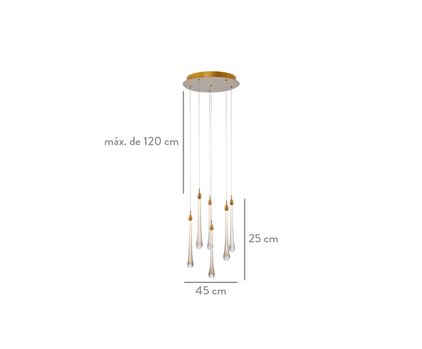 Pendente em Cristal Saul Dourado - Bivolt image number 3