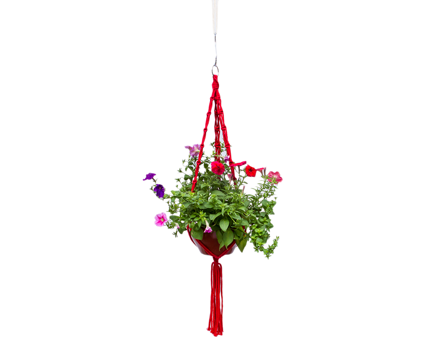 Hanger em Macram&ecirc; Summer Vermelho image number 3