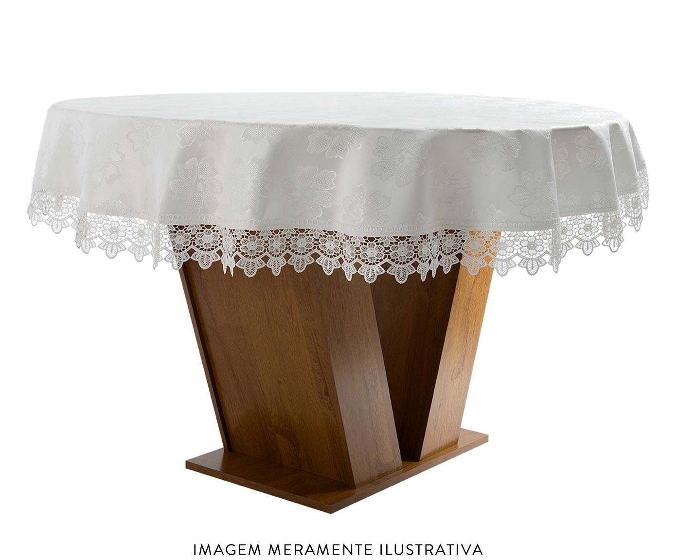 Toalha de Mesa Redonda Narcisa Branco image number 2