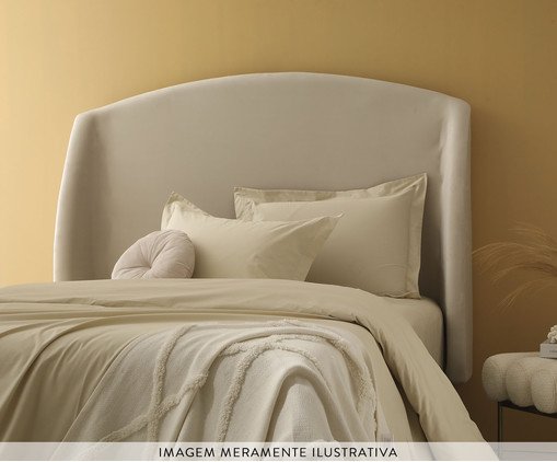 Cabeceira em Boucle Aveludado Smooth OffWhite image number 1