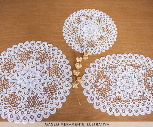 Lugar Americano Oval Floral Branco image number 3