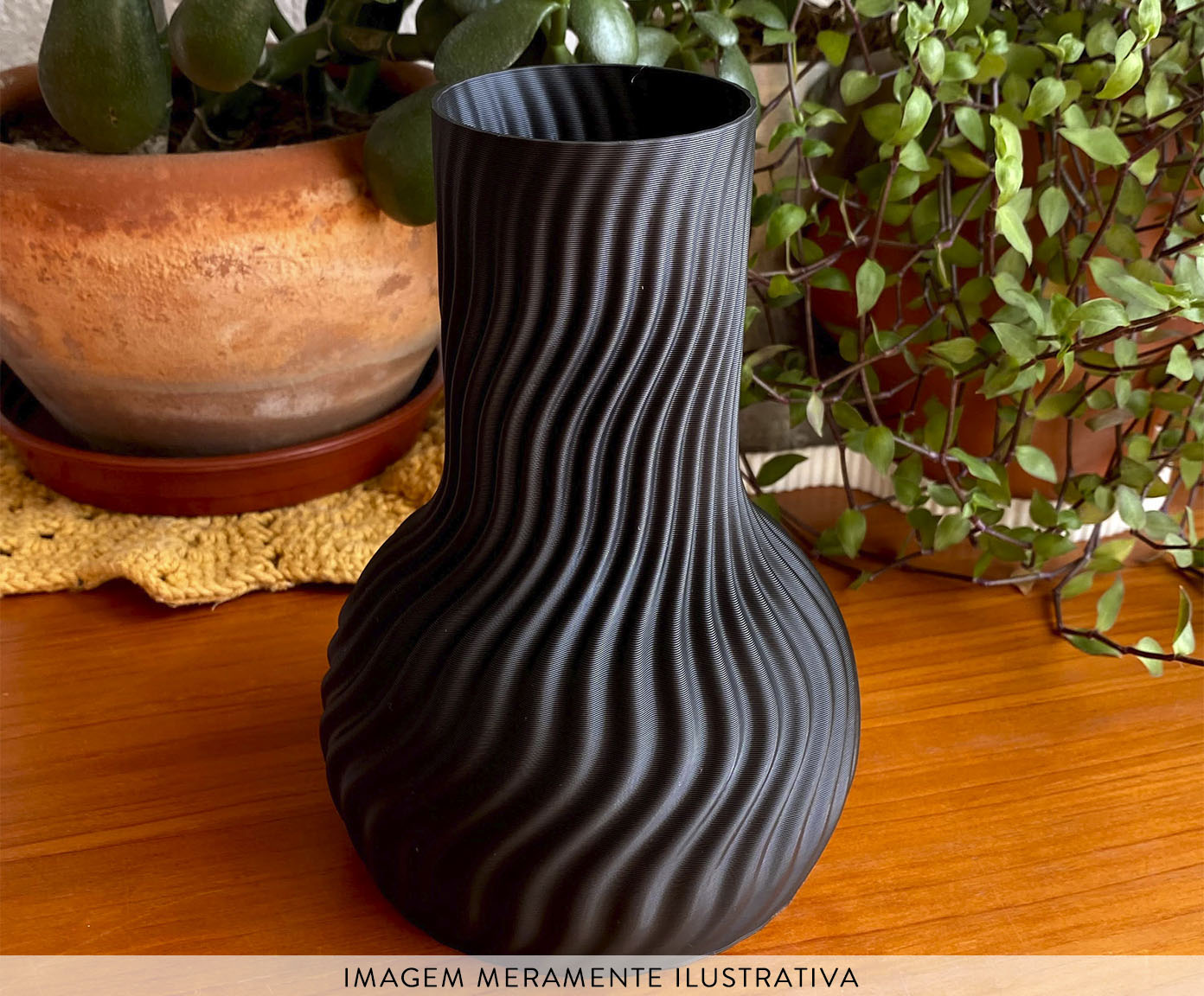 Vaso Onda 2 Preto image number 1