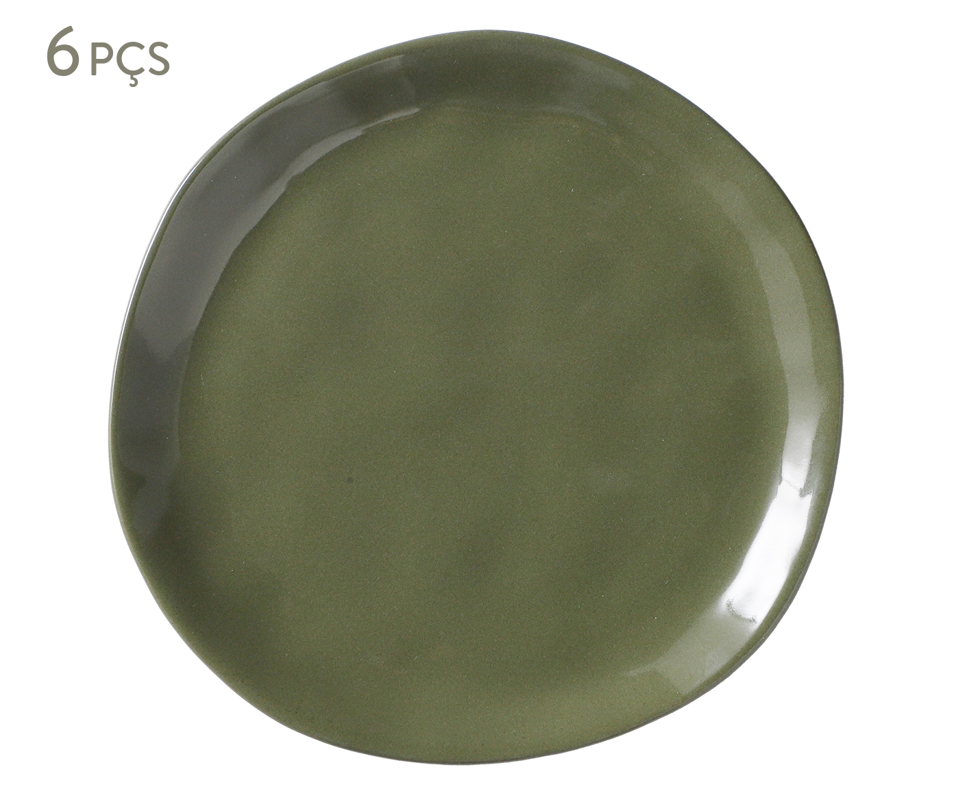 Jogo de Pratos Rasos Org&acirc;nico Umi Verde Oliva image number 0