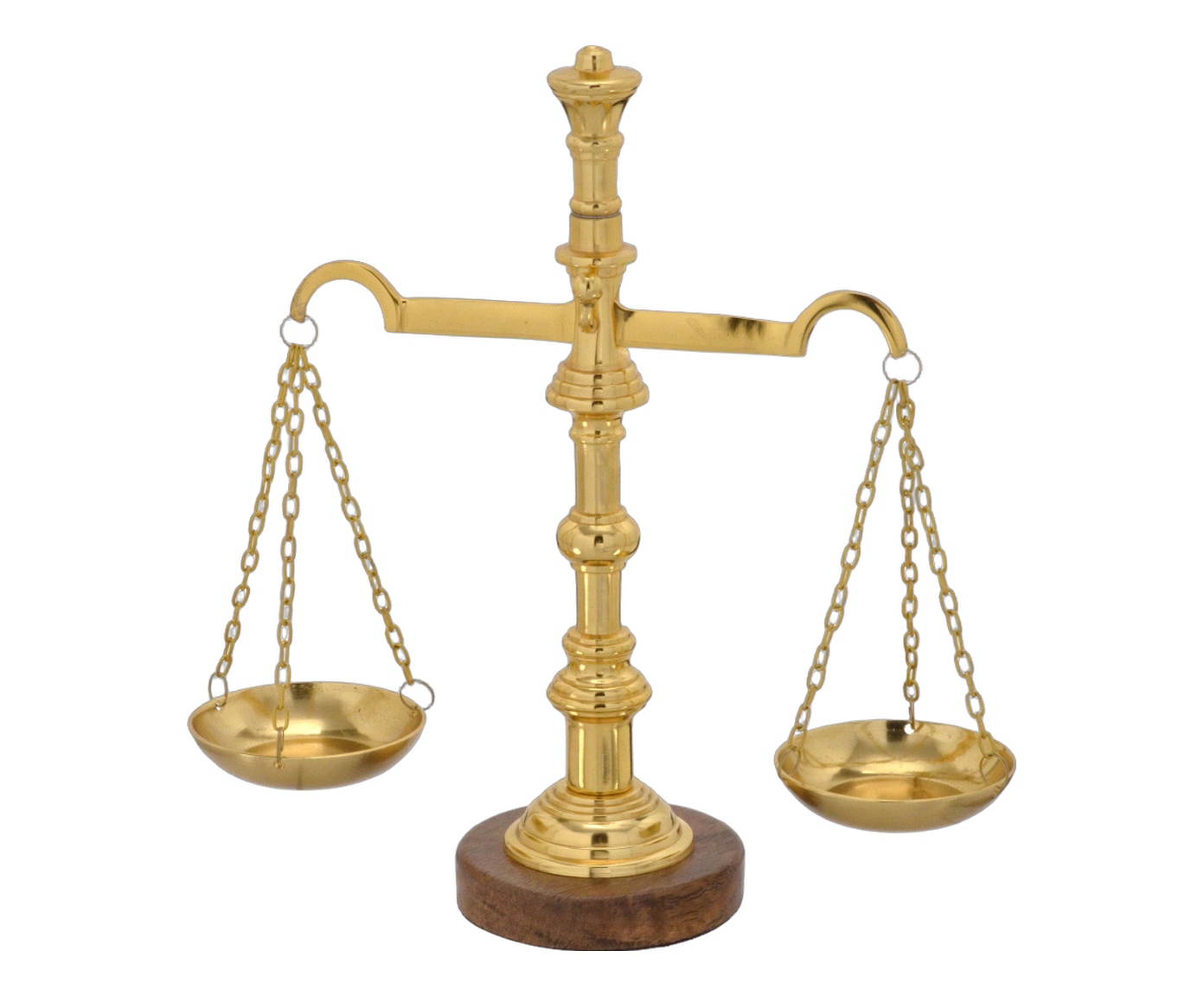 Balan&ccedil;o da Justi&ccedil;a Decorativo Equil&iacute;brio Dourado e Marrom image number 0