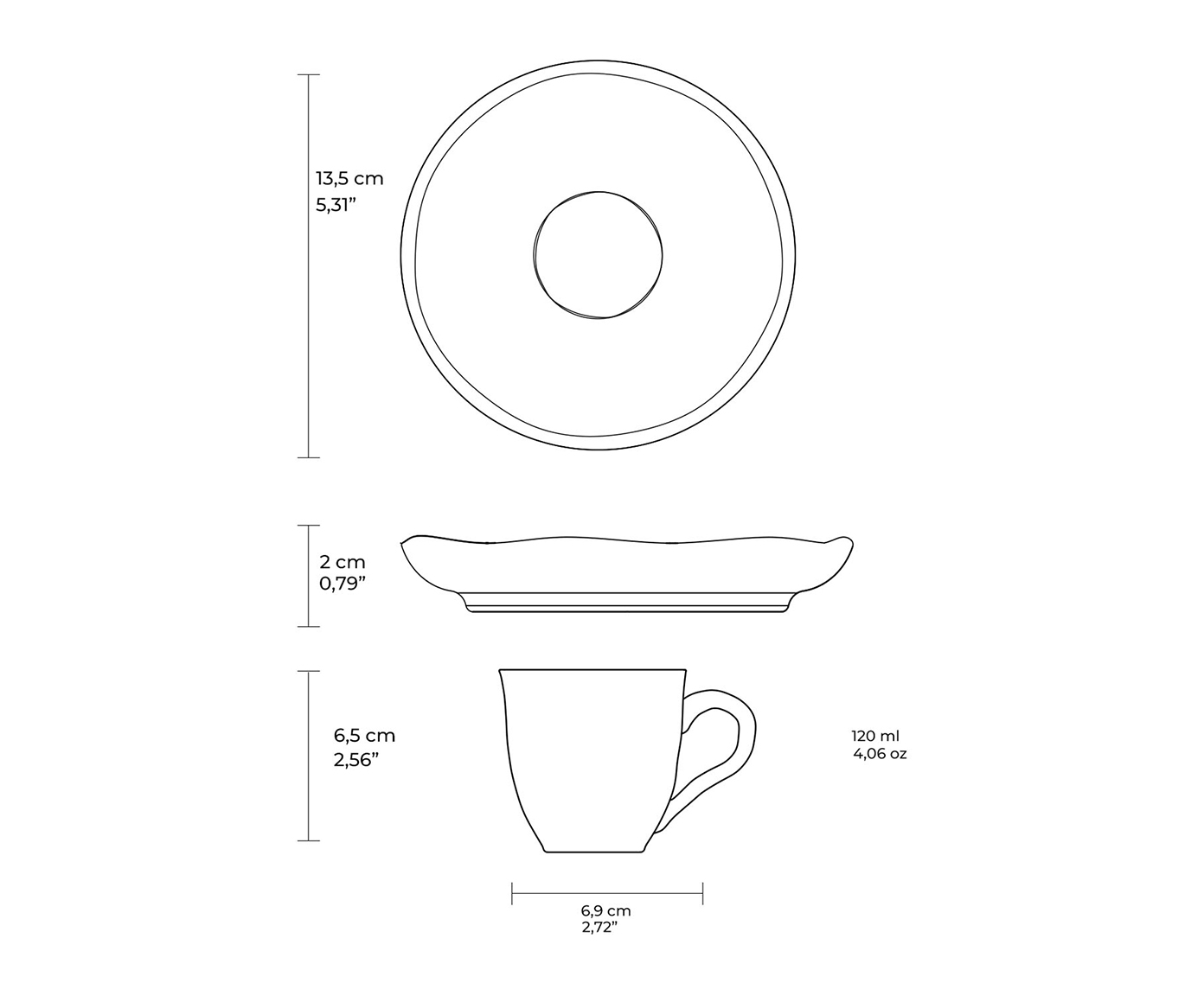Jogo de X&iacute;cara para Caf&eacute; Bio Azura Azul image number 2