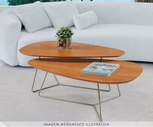 Mesa De Centro Cairo Laminado Castanho image number 3