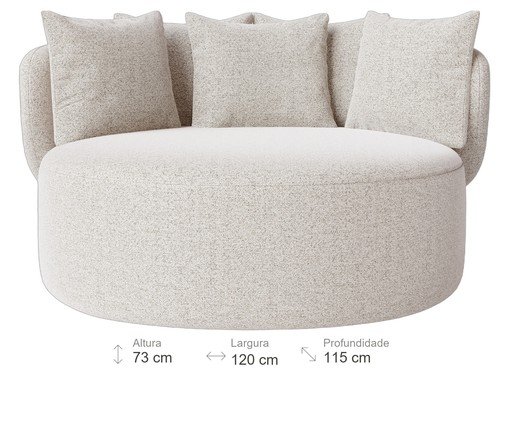 Chaise Luna com Puff Bege image number 6
