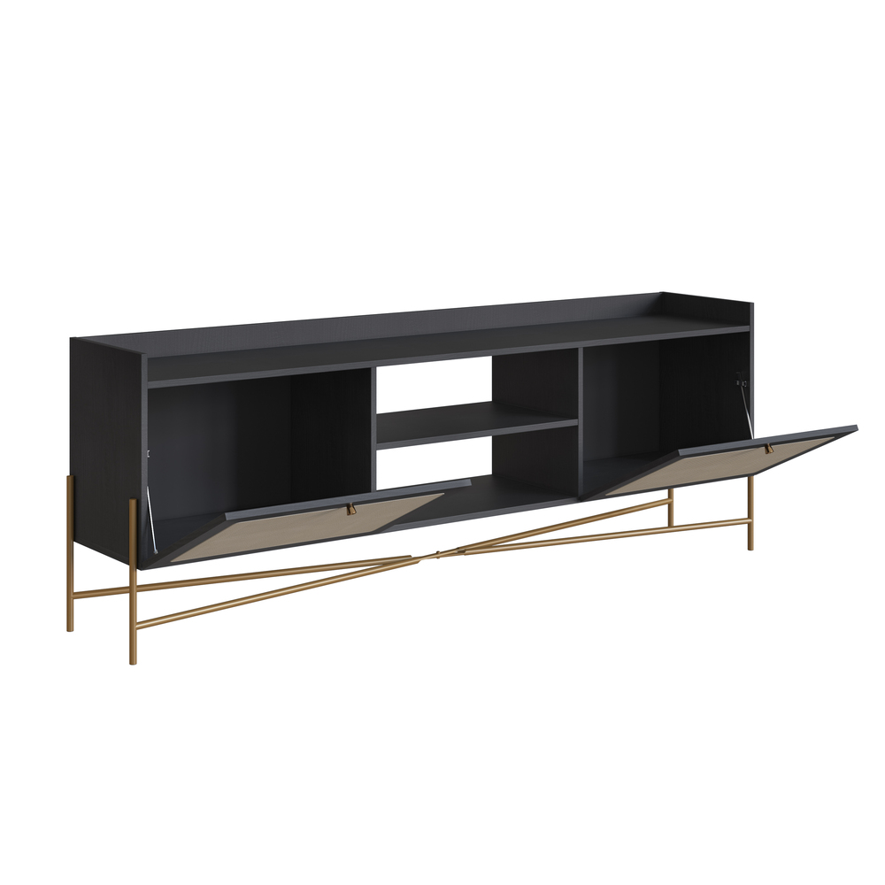Rack Tela Oslo Nero e Dourado image number 1
